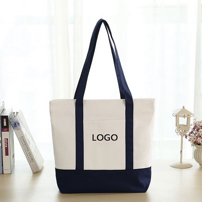 Canvas Zipper Shopping Bag