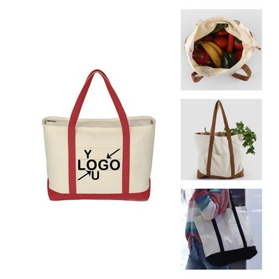 Zippered Canvas Sailing Tote
